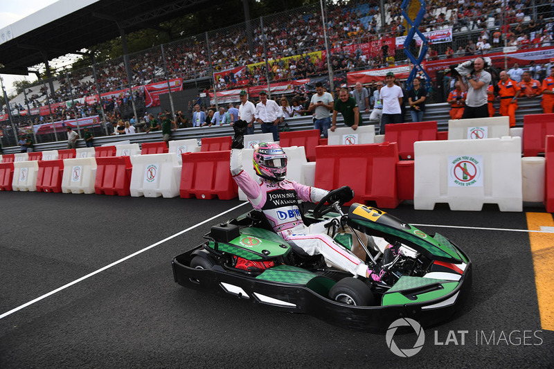 Sergio Perez, Sahara Force India celebrates
