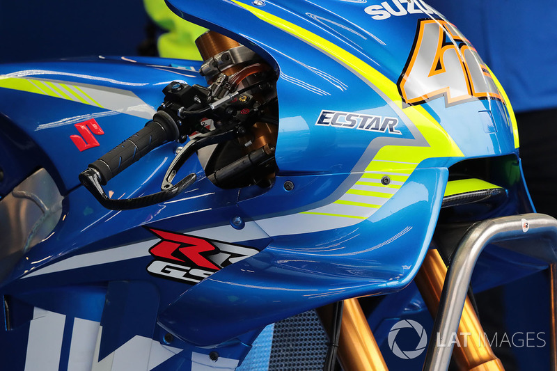 Detalle de la moto de Alex Rins, Team Suzuki MotoGP, Suzuki