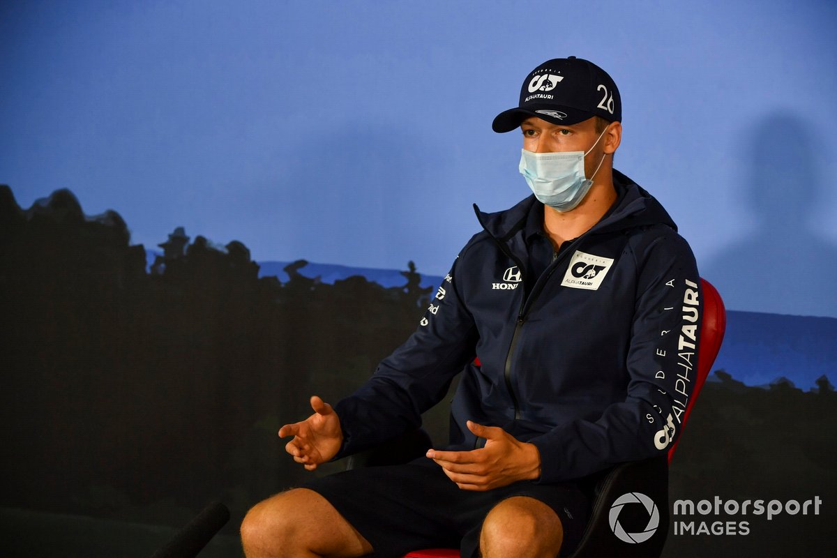 Daniil Kvyat, AlphaTauri in the press conference