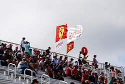 Haas F1 Team and Ferrari fans in the grandstand