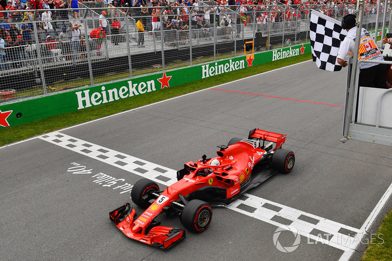 Sebastian Vettel, Ferrari SF71H, conquista la vittoria