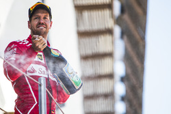 Podium: second place Sebastian Vettel, Ferrari