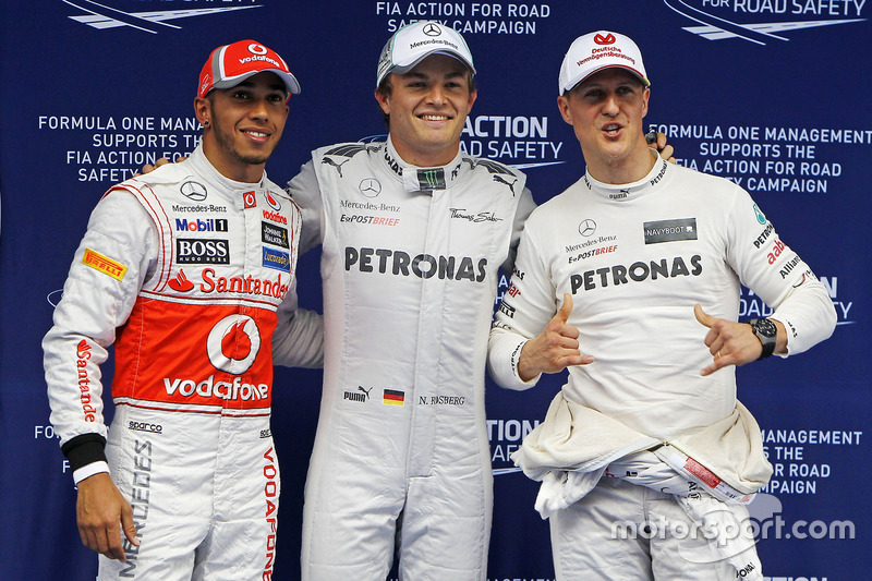 Nico Rosberg, Mercedes AMG F1, Lewis Hamilton, McLaren Mercedes, Michael Schumacher, Mercedes AMG F1