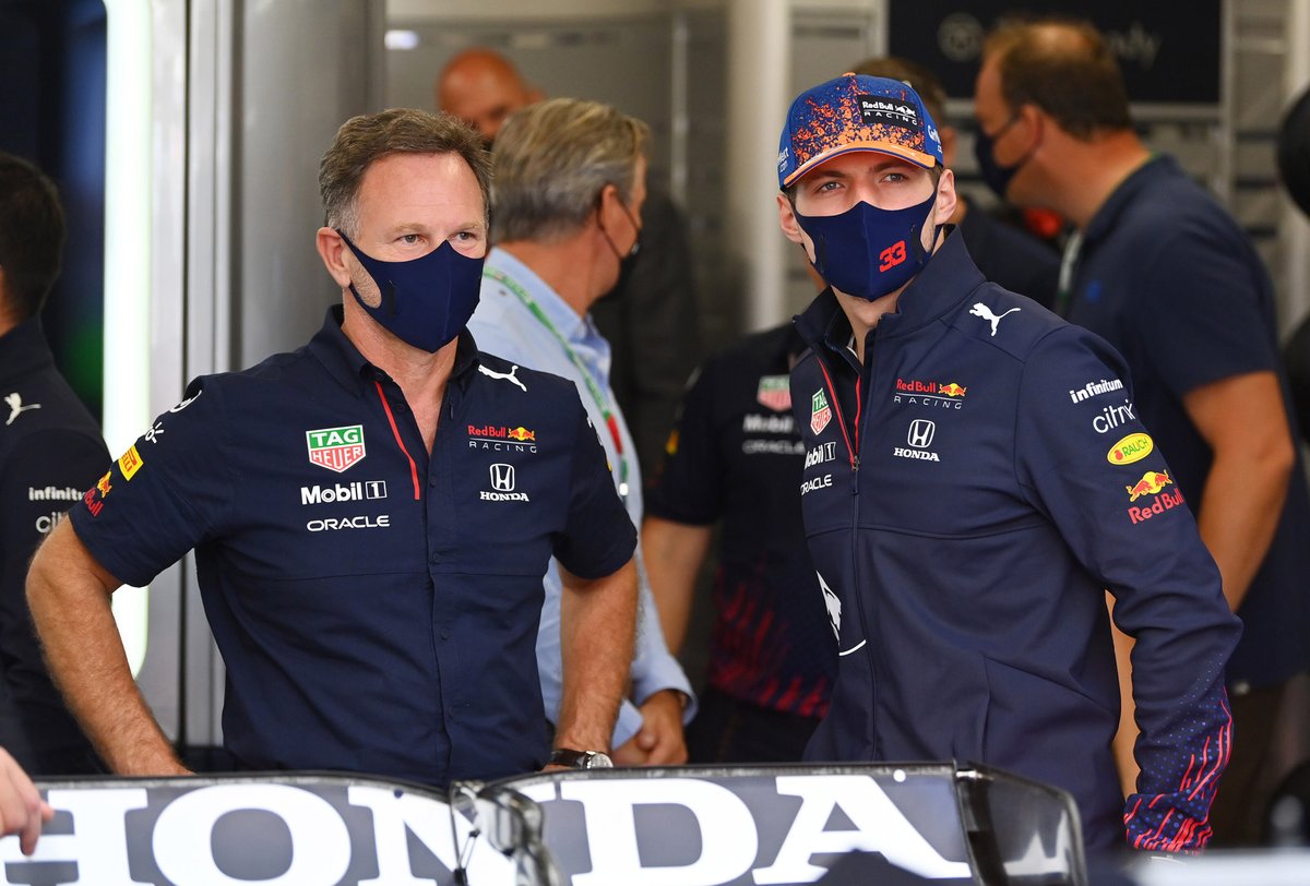 Christian Horner, Team Principal, Red Bull Racing, Max Verstappen, Red Bull Racing