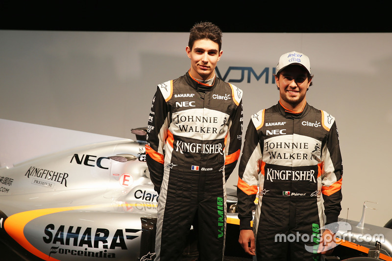 Esteban Ocon, Sahara Force India F1 Team con Sergio Pérez, Sahara Force India F1 y el Sahara Force I