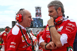 Jock Clear, Ferrari, Ingenieursdirektor; Maurizio Arrivabene, Ferrari, Teamchef