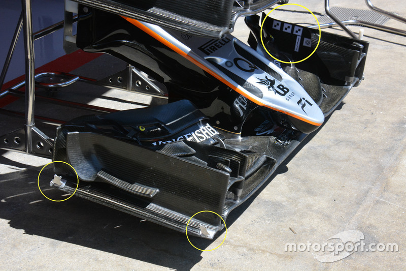 Force India: Frontflügel mit Messgeräten
