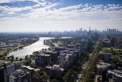 The action as seen from the air