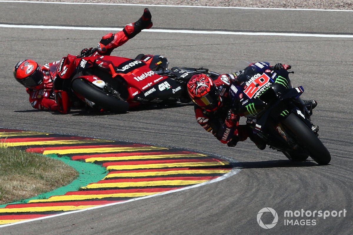 Francesco Bagnaia, Ducati Team, terjatuh di Sachsenring