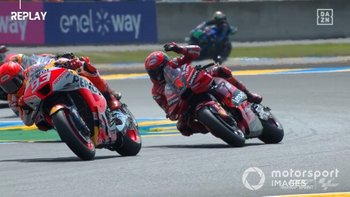 Vídeo: la queja de Bagnaia a Márquez en la sprint de MotoGP en Le Mans