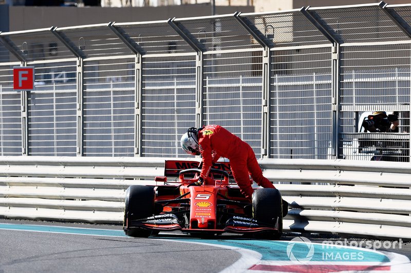 Sebastian Vettel, Ferrari SF90, crash