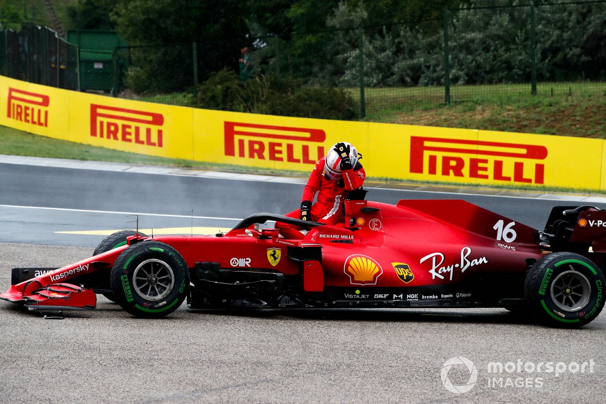Charles Leclerc, Ferrari SF21 mundur dari balapan F1 GP Hungaria 2021 akibat kerusakan mesin