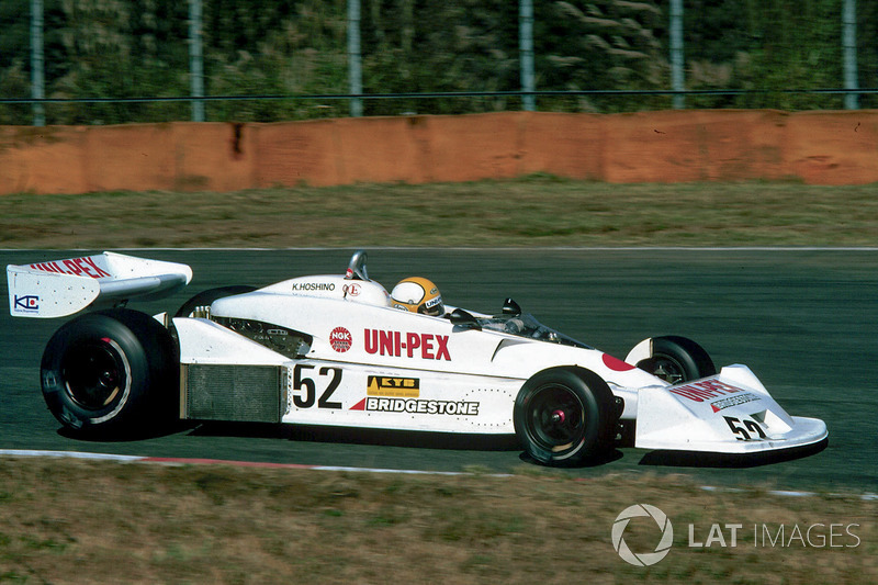Kazuyoshi Hoshino menggeber Kojima KE009 di GP Jepang 1977.