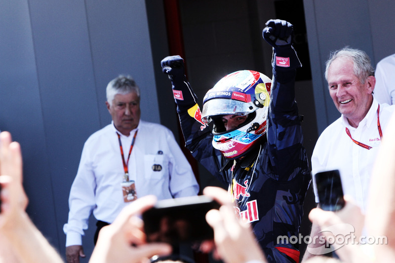 Race winner Max Verstappen, Red Bull Racing celebrates in parc ferme