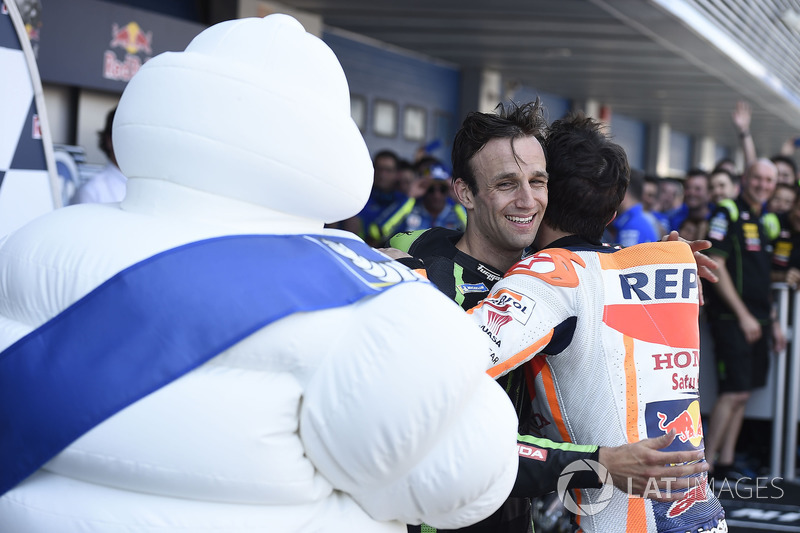 Переможець гонки Марк Маркес, Repsol Honda Team, друге місце Жоанн Зарко, Monster Yamaha Tech 3