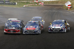 Sébastien Loeb, Team Peugeot Hansen; Mattias Ekström, EKS RX Audi S1; Petter Solberg, PSRX Citroën D