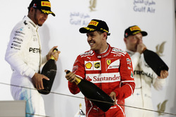 Podium: 1. Sebastian Vettel, Ferrari; 2. Lewis Hamilton, Mercedes AMG F1; 3. Valtteri Bottas, Merced