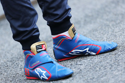 The Alpinestars racing boots of Max Verstappen, Scuderia Toro Rosso