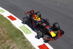 Max Verstappen, Red Bull Racing RB13 with a damaged tyre