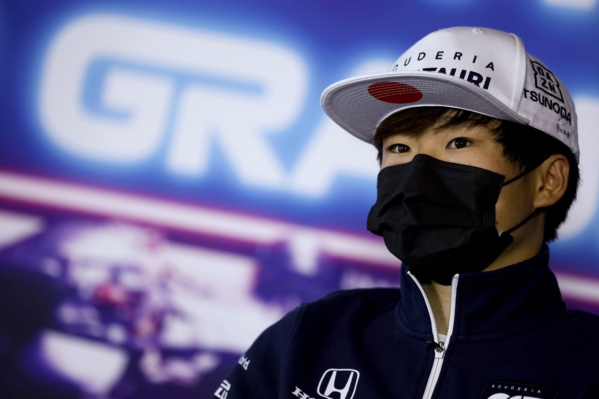 Yuki Tsunoda, AlphaTauri, dalam konferensi pers F1 GP Belanda 2021.