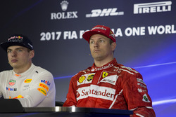 Winner Max Verstappen, Red Bull Racing, third place Kimi Raikkonen, Ferrari in the Press Conference
