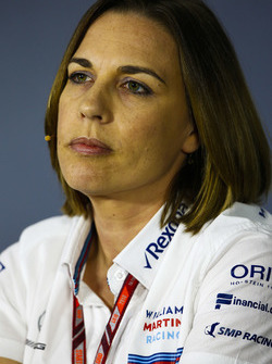 Claire Williams, Takım Patronu Vekili, Williams Martini Racing, basın toplantısında
