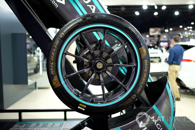 Jaguar Racing Formula E car wheel detail