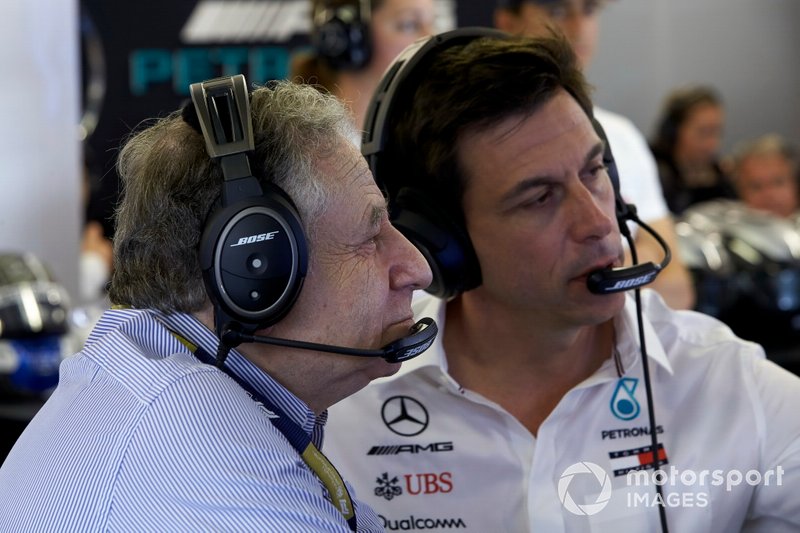 Jean Todt, President, FIA, and Toto Wolff, Executive Director (Business), Mercedes AMG