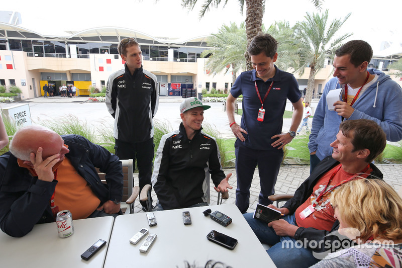 Nico Hulkenberg, Sahara Force India F1 with the media