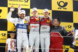 Podium: Race winner Jamie Green, Audi Sport Team Rosberg, Audi RS 5 DTM; second place Gary Paffett,