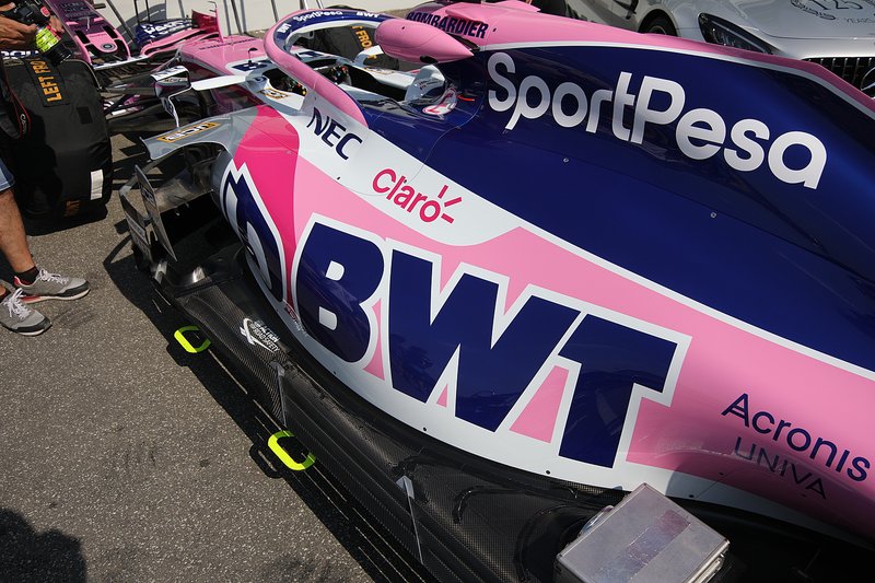Racing Point RP19, dettaglio della pancia stile Red Bull che ha debuttato a Hockenheim