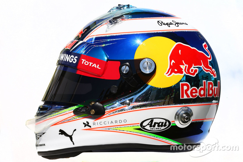El casco de Daniel Ricciardo, Red Bull Racing