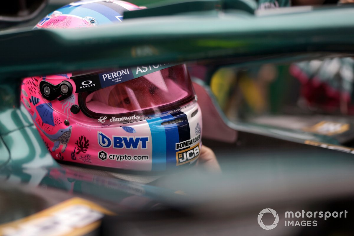 Sebastian Vettel, Aston Martin, on the grid
