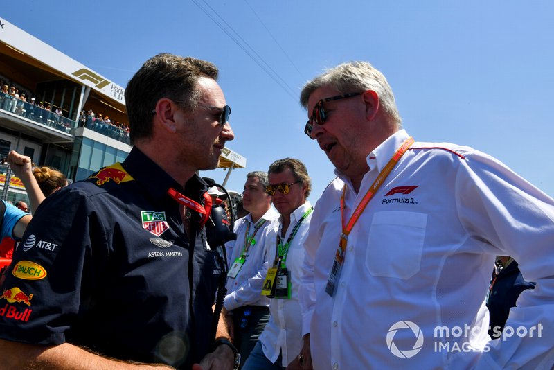 Christian Horner, Team Principal, Red Bull Racing y Ross Brawn, director deportivo de la F1