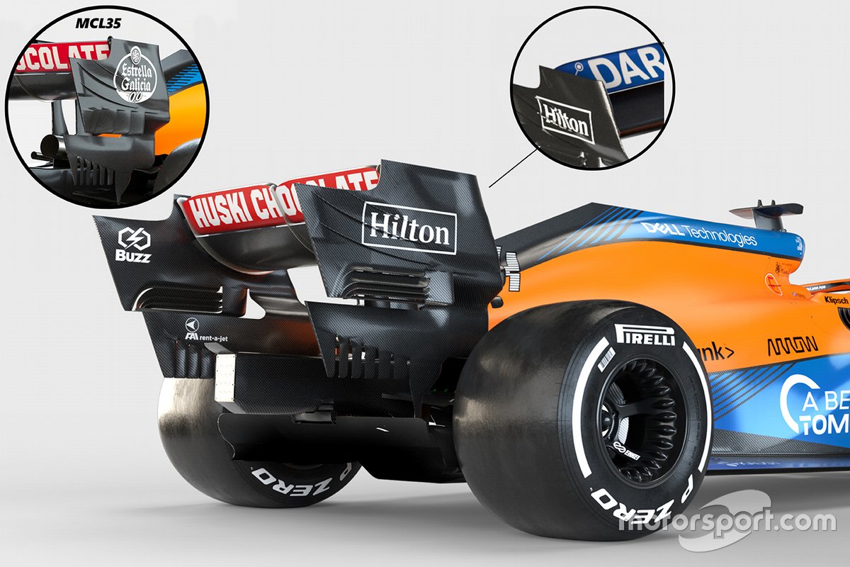 McLaren MCL35M arka kanat detay