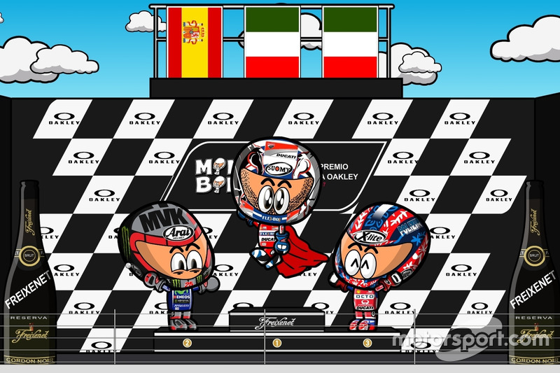 Podium MotoGP Italia 2017 a la 'MiniBikers'