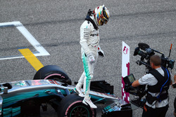 Polesitter Lewis Hamilton, Mercedes-Benz F1 W08 celebrates in parc ferme