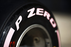 Pirelli tyres with pink markings in support of raising awareness of breast cancer
