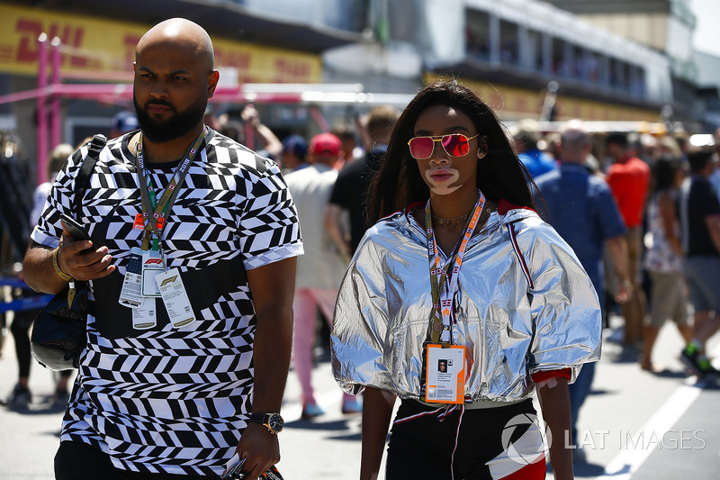 Winnie Harlow visits the paddock