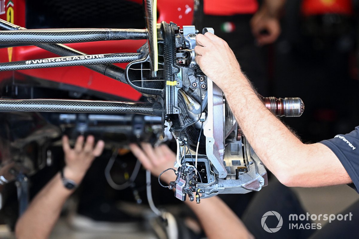 Detalle del freno delantero del Ferrari F1-75