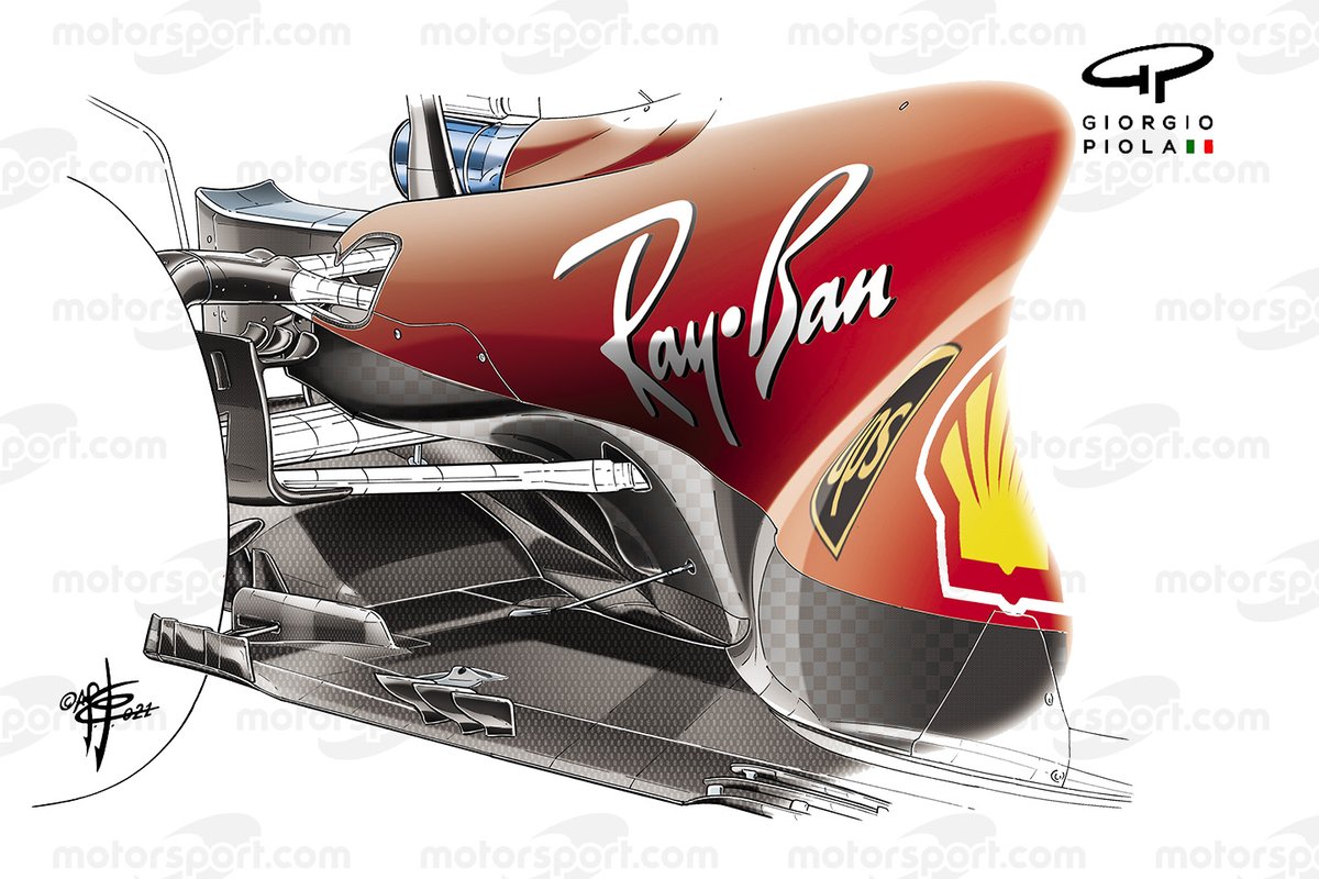 Detalle del piso del Ferrari SF21.