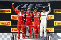 Podium: race winner Sebastian Vettel, Ferrari, second place Kimi Raikkonen, Ferrari, third place Val