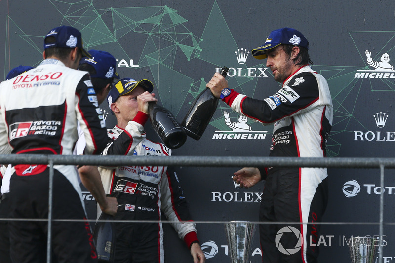 Ganadores, Fernando Alonso, Kazuki Nakajima, Sébastien Buemi, Toyota Gazoo Racing