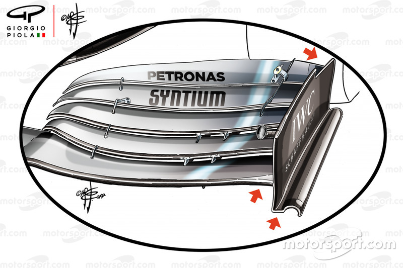 Детали переднего крыла Mercedes-AMG F1 W10