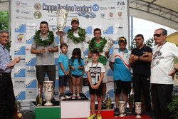 Podio: il secondo classificato Christian Merli, il vincitore Simone Faggioli, il terzo classificato Domenico Scola