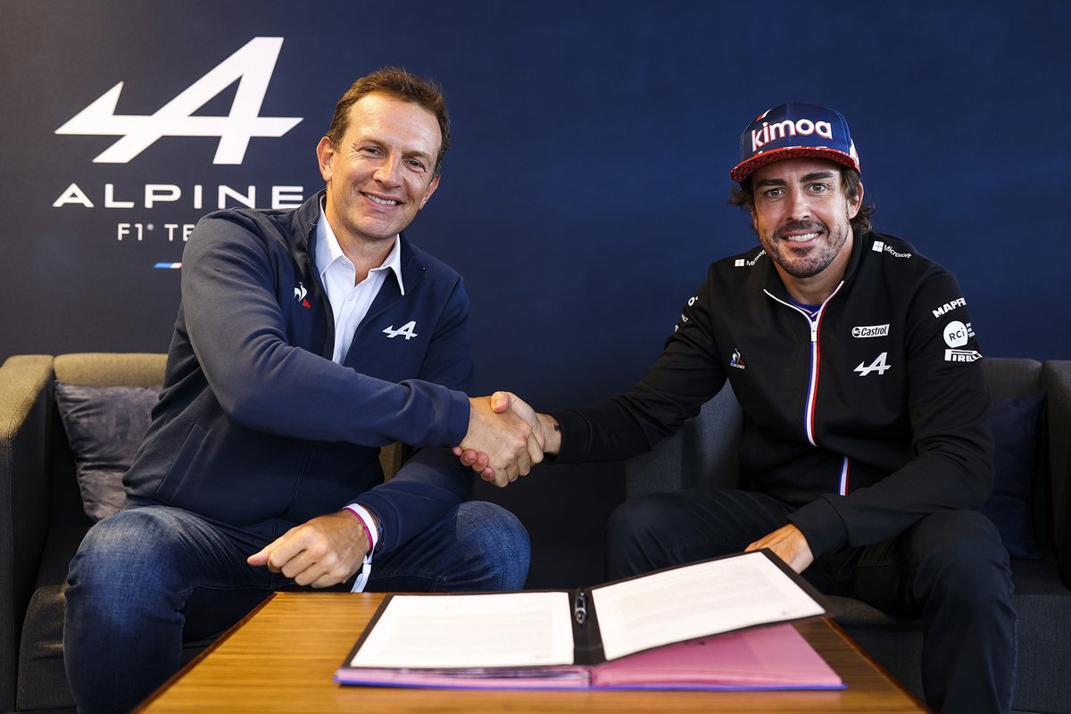 Laurent Rossi, CEO, Alpine, Fernando Alonso, Alpine