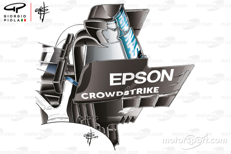Mercedes AMG F1 W10 rear wing