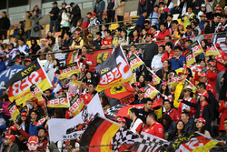 Sebastian Vettel, Ferrari fans and flags