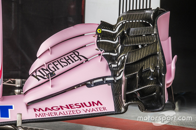 Detalle del alerón delantero del Sahara Force India VJM10