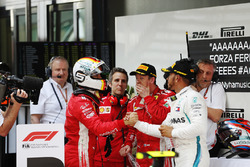 Победитель Себастьян Феттель, Ferrari, второе место – Льюис Хэмилтон, Mercedes AMG F1, третье место – Кими Райкконен, Ferrari